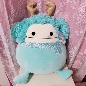 NWT Squishmallow Christmas Joelle Bigfoot with Antlers